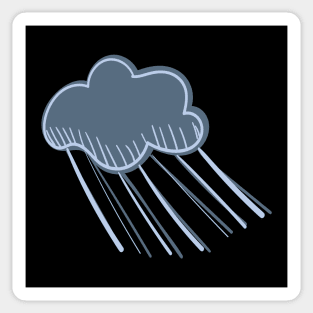 Single Stormy Cloud, Illustrated Raincloud Sticker
